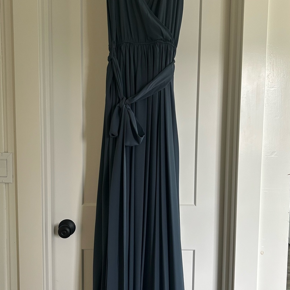 Vici Slate Blue Sleeveless V-Neck Gown